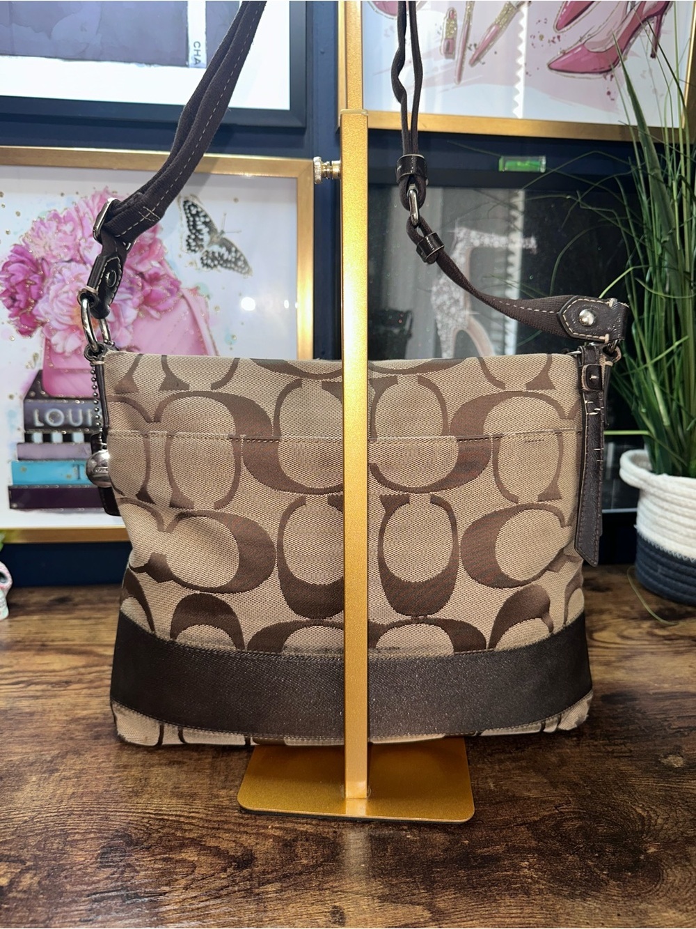 2012 COACH signature canvas crossbody bag - Picture 3 of 12